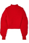 A.W.A.K.E. CROPPED OVERSIZED WOOL TURTLENECK SWEATER