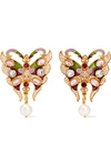 PERCOSSI PAPI GOLD-PLATED AND ENAMEL MULTI-STONE EARRINGS