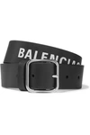 BALENCIAGA EVERYDAY PRINTED TEXTURED-LEATHER BELT