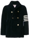 THOM BROWNE UNCONSTRUCTED CLASSIC SHEARLING PEACOAT