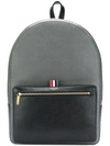 THOM BROWNE COLORBLOCKED UNSTRUCTURED BACKPACK IN PEBBLE & CALF LEATHER