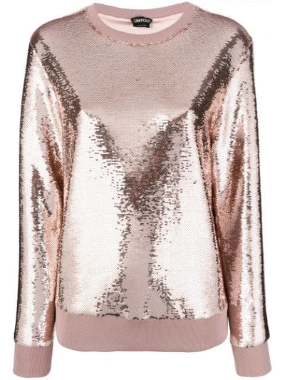 Tom Ford Sequinned Jumper In Neutrals
