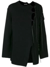 YOHJI YAMAMOTO YOHJI YAMAMOTO CUT OUT KNIT SWEATER - BLACK