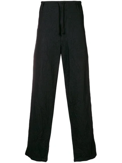 Yohji Yamamoto "wrinkled" Relaxed Trousers - Black