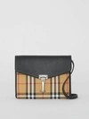 BURBERRY Mini Leather and Vintage Check Crossbody Bag,40799651