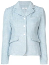 GANNI GANNI PLAID BLAZER - BLUE