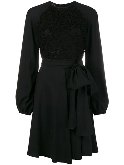 Giambattista Valli Flowy Mini Dress In Black