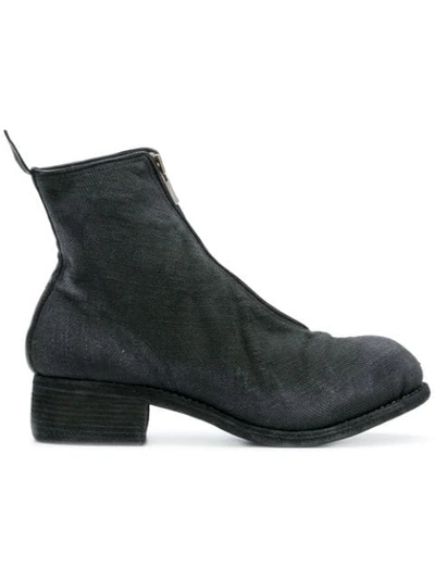 Guidi Front Zip Ankle Boots In Black