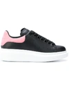 Alexander Mcqueen Suede-trimmed Leather Exaggerated-sole Sneakers In Black