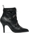 CHLOÉ 90 STRAPPY LEATHER ANKLE BOOTS