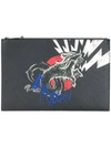 GIVENCHY GIVENCHY CAPRICORN PRINTED CLUTCH BAG - BLACK