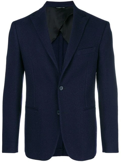 Tonello Textured Single Breasted Blazer In Blue