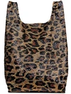 ASHISH BLACK AND BROWN CLASSIC BIG LEOPARD SEQUIN TOTE BAG