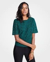 ANN TAYLOR PETITE EMBROIDERED LACE TOP,477777