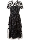 CAROLINA HERRERA CAROLINA HERRERA SHEER ANIMAL JACQUARD DRESS - 黑色