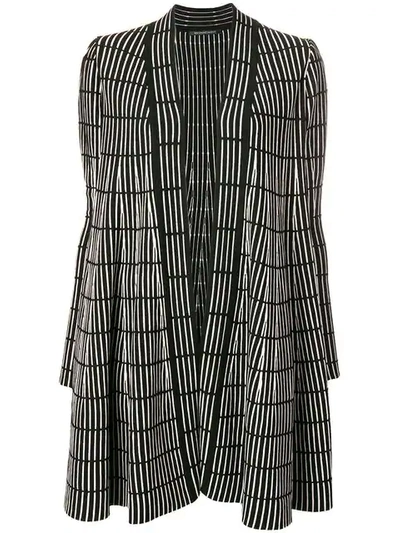 Antonino Valenti Striped Print Cardigan-coat In Black