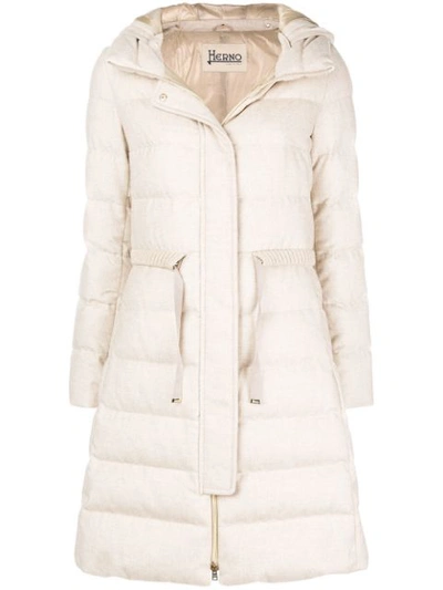 Herno Elongated Padded Coat In Neutrals