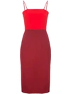 MILLY MILLY COLOUR BLOCK SPAGHETTI STRAP DRESS - RED