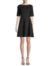 KATE SPADE Lace-Up Ponte Fit-&-Flare Dress