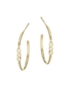 ZOË CHICCO Small 14K Yellow Gold & Diamond Bezel Hoop Earrings