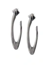 ALEXIS BITTAR Rhodium Metal Essentials Liquid Metal Orbit Hoop Earrings