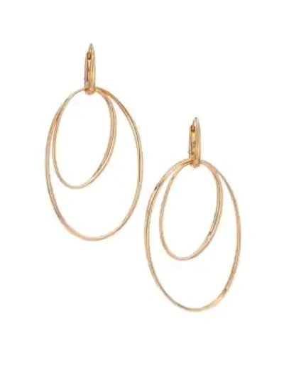 Pomellato Gold Concentric 18k Rose Gold Hoop Drop Earrings