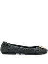 Tory Burch Quilted Minnie Ballerinas In Black