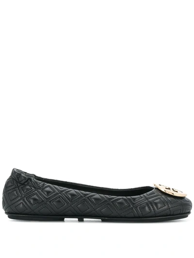 Tory Burch Quilted Minnie Ballerinas In Black