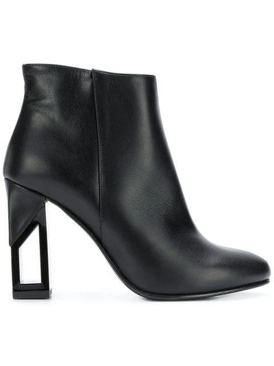 Albano Chunky-heel Ankle Boots In Black
