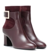 ROGER VIVIER TROMPETTE LEATHER AND SUEDE ANKLE BOOTS,P00339660