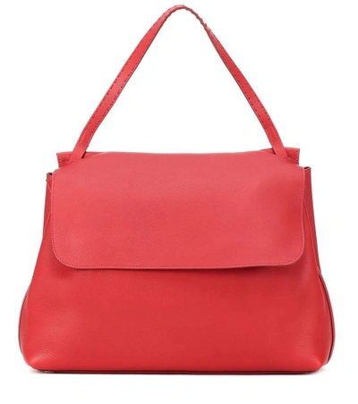 The Row Top-handle 14 Satchel Bag In Lux Grained Leather In Red