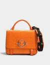 Jw Anderson J.w. Anderson | Disc Satchel In Orange Crocodile Embossed Calfskin