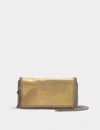 STELLA MCCARTNEY STELLA MCCARTNEY | Shiny Dotted Chamois Falabella Bag in Gold Synthetic Material