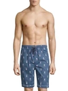 PSYCHO BUNNY Woven Jammie Cotton Lounge Shorts,0400097387767