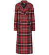 MIU MIU CHECKED WOOL COAT,P00335658