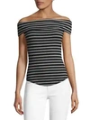 FREE PEOPLE Striped Off-the-Shoulder Top,0400099422027