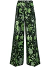 CHRISTIAN PELLIZZARI FOLIAGE PRINT PALAZZO TROUSERS