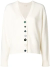 SIMON MILLER SIMON MILLER BUTTON V-NECK CARDIGAN - WHITE