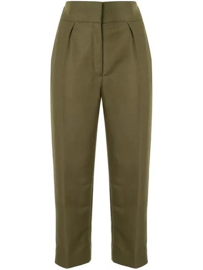Ports 1961 Creased Cropped Jeans In Green
