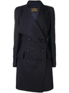 VIVIENNE WESTWOOD ANGLOMANIA VIVIENNE WESTWOOD ANGLOMANIA OVERSIZED LAPEL DOUBLE-BREASTED COAT - BLUE