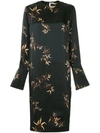 MATIN MATIN BAMBOO PRINT WIDE CUFF DRESS - BLACK