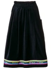 Mira Mikati High-waisted Stripe Detail Skirt - Blue