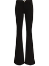 Frame Le Forever Karlie Flare High-rise Jeans In Black