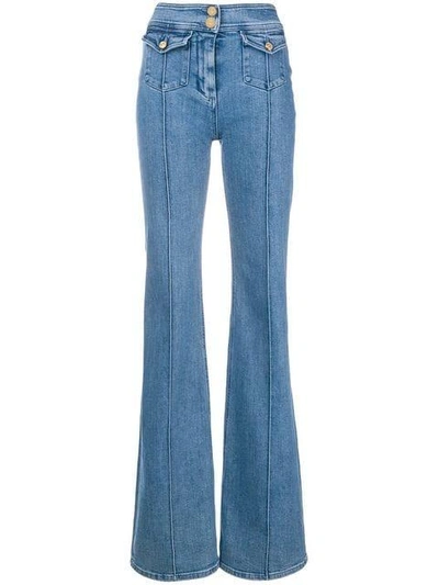 Balmain High-waist Flared Jeans In Blue