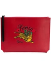 KENZO KENZO JUMPING TIGER CLUTCH - RED