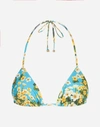 DOLCE & GABBANA PRINTED TRIANGLE BIKINI TOP,O1A00JFSGONHCP99