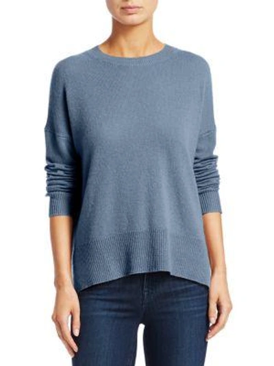 Theory Karenia Cashmere Knit Top In Metal Blue