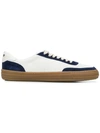 Rov Leather Low Top Sneakers In White,navy