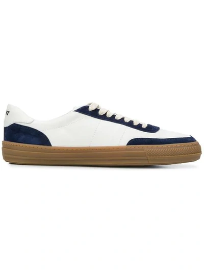 Rov Leather Low Top Sneakers In White,navy