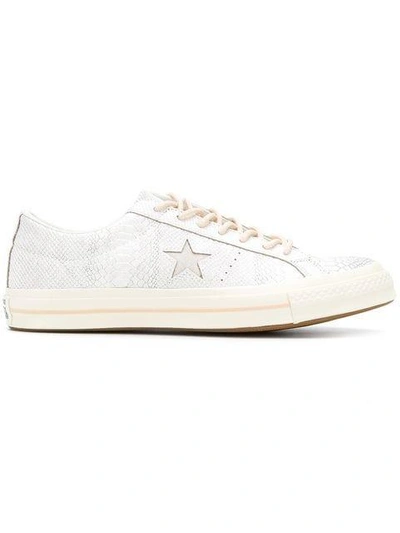 Converse One Star Alligator Embossed Trainers - White